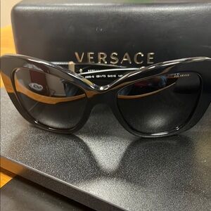 Versace Black Cat-Eye Sunglasses with Gradient Lenses